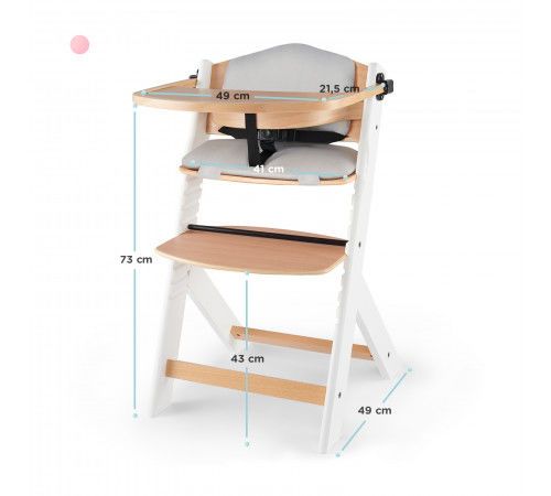 Стульчик для кормления KinderKraft Enock White/Wood 