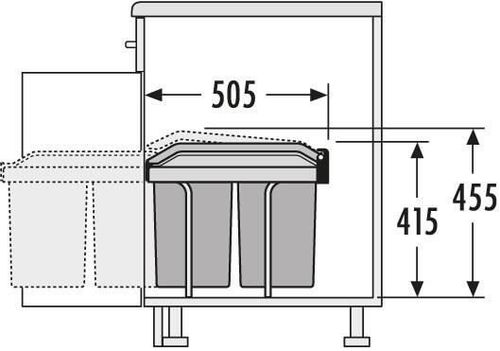 cumpără Coș de gunoi Hailo 3650101 Tandem 15/15 Dark Grey în Chișinău 