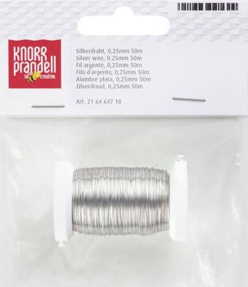 купить Набор для творчества Knorr Prandell Sârmă de argint de cupru 0,25 mm 50 m в Кишинёве 