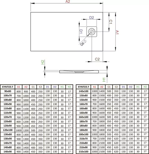 купить Душевой поддон Radaway Kyntos F (HKF12080-54) в Кишинёве 