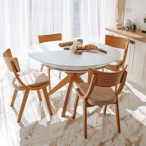 cumpără Masă Deco Nova Furnir Italian White+Wood Oak Leg în Chișinău 