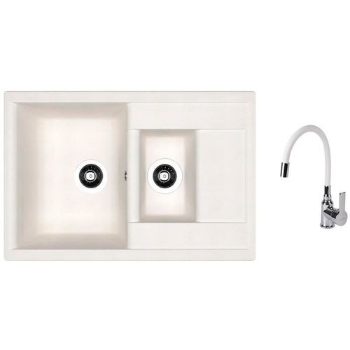 cumpără Chiuvetă bucătărie cu bateria Dr.Gans Astra 760K + SanDonna F 9995 alb în Chișinău 
