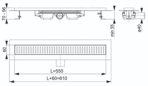 купить Душевой трап Alcaplast APZ101-550 Low в Кишинёве 