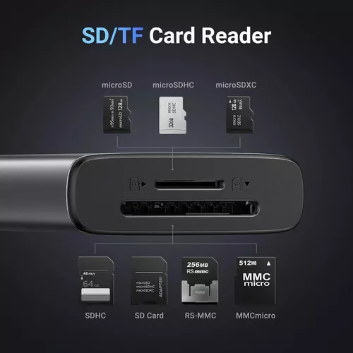 купить Переходник для IT Ugreen 15531 HUB Revodok Pro 107, 7 in 1 .USB-C , Space Gray в Кишинёве 