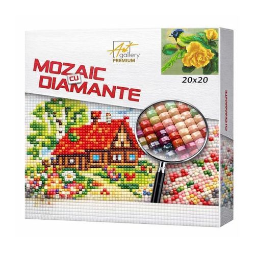 купить Картина по номерам Art Gallery BJ1207 Mozaic cu diamante 20x20cm Pitigoi si trandafiri в Кишинёве 