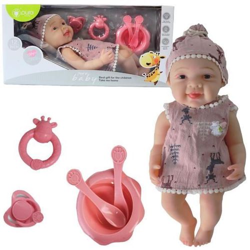 cumpără Păpușă Essa DF12-014C Bebe fetiță în rochiță roz, 30 cm în Chișinău 