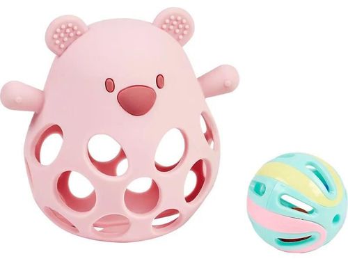 cumpără Zornăitoare Nattou 873123 Bear rattle en ball pink în Chișinău 