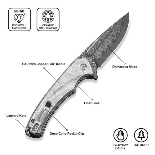 купить Нож походный Civivi C24040-DS1 Voidflare, G10 folie aluminiu, Liner Lock в Кишинёве 