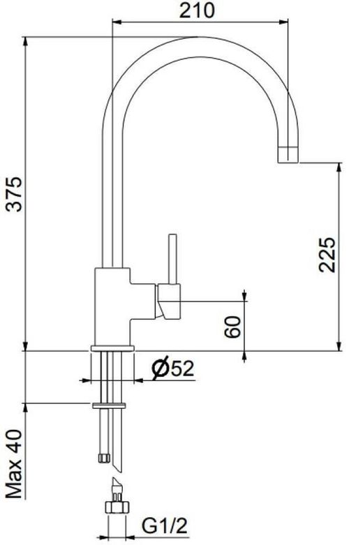 купить Смеситель кухонный Fiore TRIESTE 306 NN 9208 chiuveta plus NEGRU в Кишинёве 