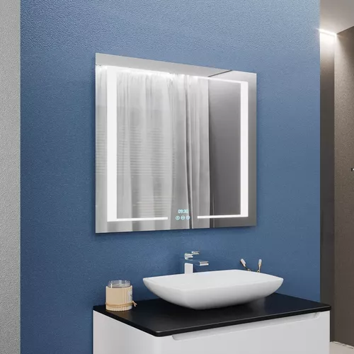 cumpără Oglindă baie Bayro Sirius 1000x800 LED 3C touch c подогревом, часами и термометром în Chișinău 