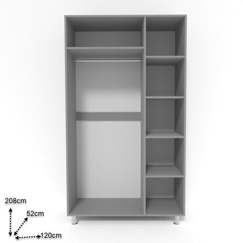 cumpără Dulap Smartex (15205) N3 120cm Grafit+Stejar Deschis în Chișinău 