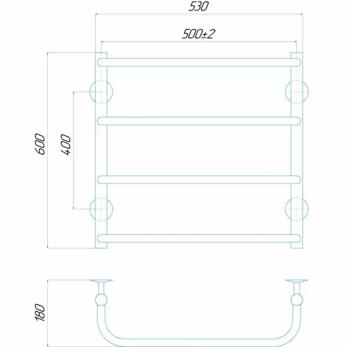 купить Полотенцесушитель Lianat 2862 Standart 500x600 inox в Кишинёве 