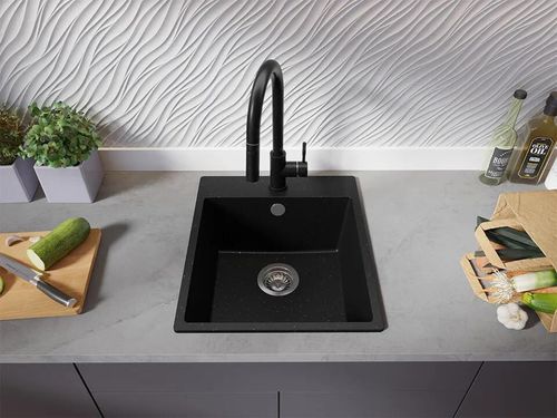 купить Мойка кухонная Primagran Riga 45 Black metallic + accesorii 500x430 MYBKM в Кишинёве 