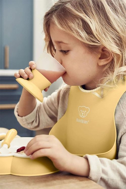 купить Посуда для кормления BabyBjorn 070066A Set pentru alimentatie Powder Yellow в Кишинёве 