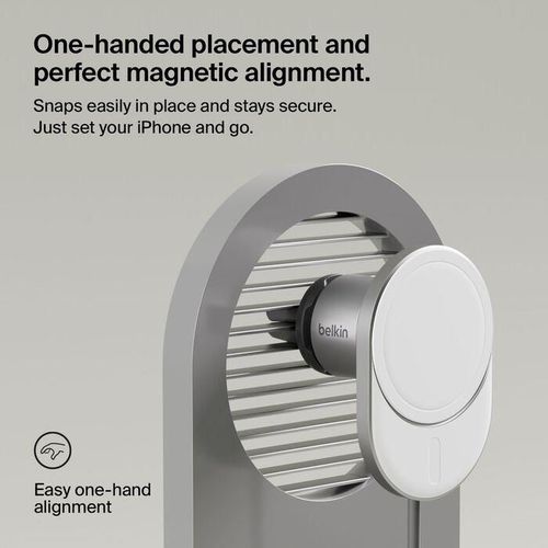 cumpără Încărcător pentru automobil Belkin WIC008BTGR Qi2 15W Car Vent Mount CLA în Chișinău 