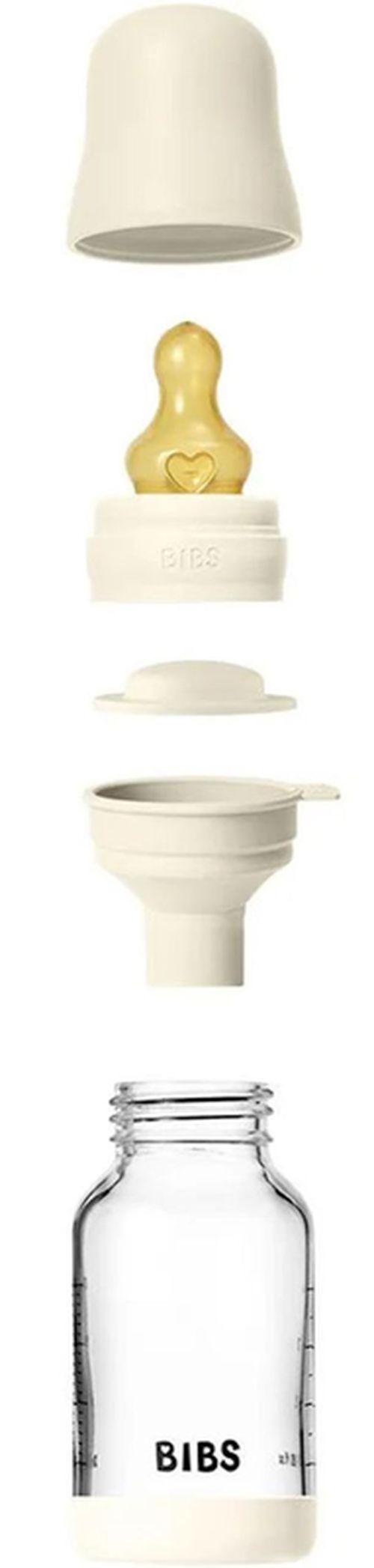 купить Поильник BIBS 5019216 Biberon din sticla anticolici Ivory cu tetina din latex 0+ luni, 120ml в Кишинёве 