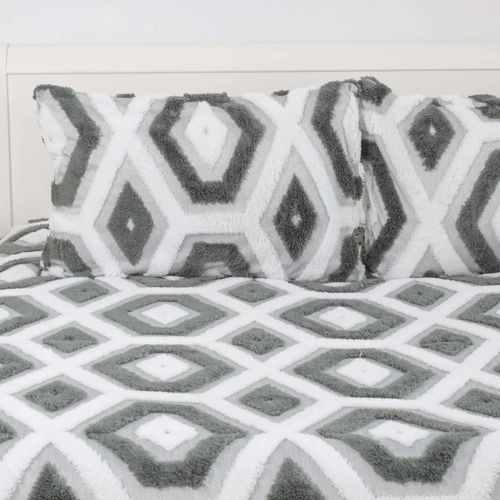 cumpără Textile de casă Relaxe Home 024556 Cuvertura TEP BOHO 220x240cm + 2 Fete de perne 50x70cm, Light Grey în Chișinău 