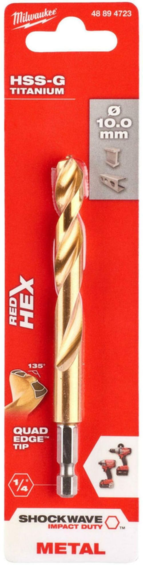 cumpără Burghiu Milwaukee 48894723 Burghiu pu metal HSSG-TiN HEX 10mm în Chișinău 