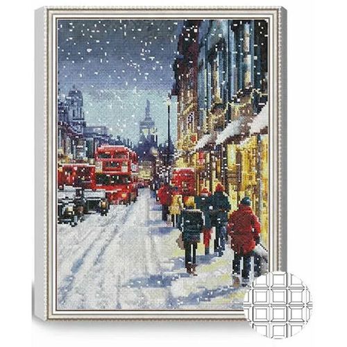 купить Картина по номерам Art Gallery QB205752 Mozaic cu diamante patrate 40x50cm Ninsoare in oras в Кишинёве 