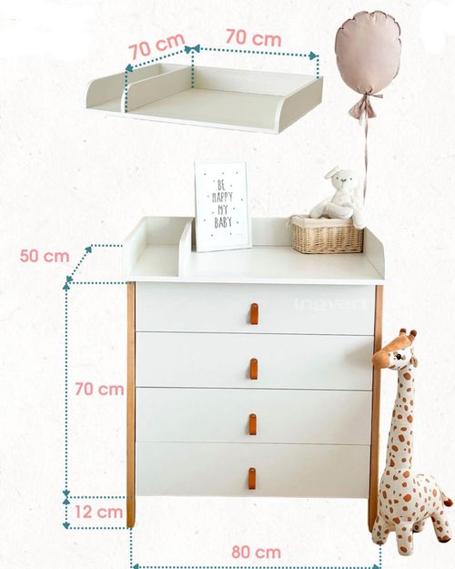 cumpără Comoda de infășat Ingvart 90017041-2 Scandi Alb/Natural în Chișinău 