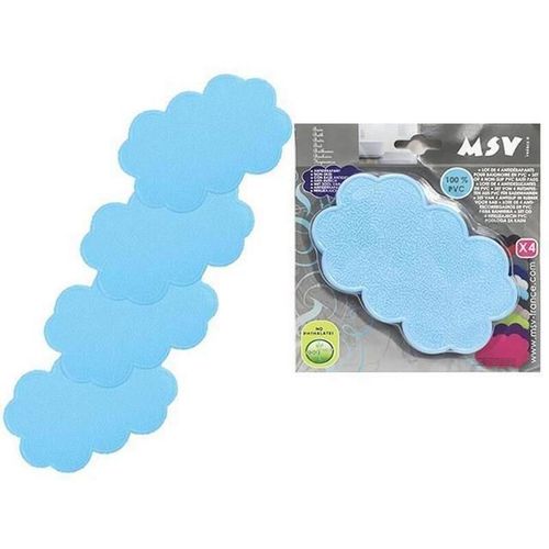 купить Коврик для ванной MSV 40593 Набор ковриков для ванны 4шт 14.5x9cm Облака голубые в Кишинёве 