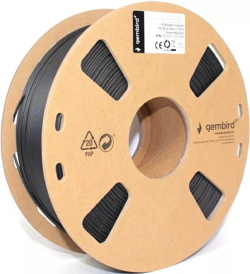 купить Нить для 3D-принтера Gembird PLA Filament, Black, 1.75 mm, 1 kg в Кишинёве 