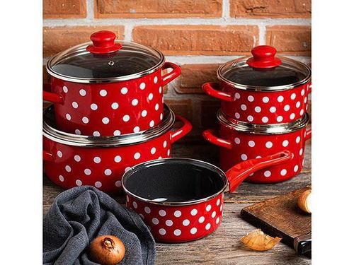 купить Кастрюля Metalac 51664 эмалированная Classic 14cm, 1l, крышка стекло в Кишинёве 