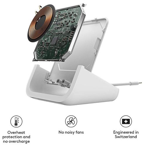 cumpără Adaptor incarcator Logitech Wireless charging stand for iPhone, iPhone - up to 7.5W, Qi-compatible smartphones - 5W, 939-001630 (charger) în Chișinău 