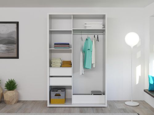 купить Шкаф Bayro Parma Graphite 1400x2250x600 белый, купе в Кишинёве 