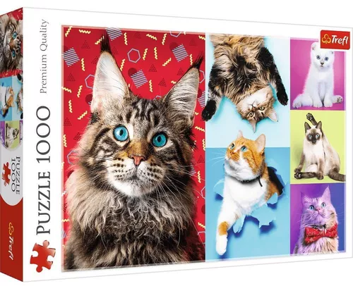 купить Головоломка Trefl 10591 Puzzles - 1000 - Happy cats в Кишинёве 