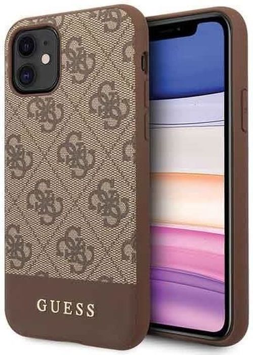 купить Чехол для смартфона CG Mobile GLBR Guess 4G Stripe Cover for iPhone 11 Brown (EU Blister) в Кишинёве 