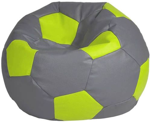 купить Кресло-мешок BeanBag BM6019, Mяч из экокожи Ares, L, серый с зеленым в Кишинёве 