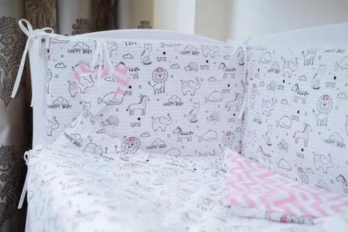 купить Детское постельное белье PernaMea Set lenjerie 8 piese HappyBaby Roz (PM.101007/2) в Кишинёве 