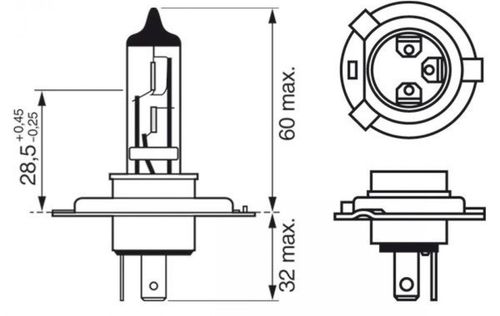 cumpără Lampă auto Bosch H4 Plus 50 12V 60/55W P43t Blister (1987301040) în Chișinău 