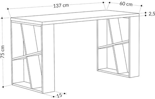 купить Офисный стол Trendy Miere, alb, antracit 140x75x60cm в Кишинёве 