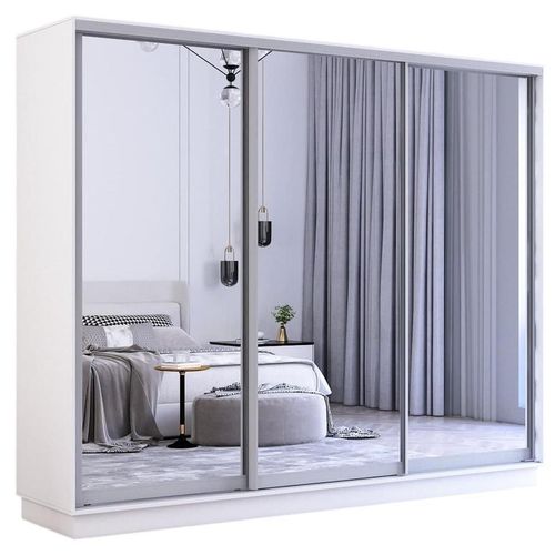 купить Шкаф Mobildor-Lux Fox uși glisante din oglinzi (260x60x200H cm) Alb в Кишинёве 