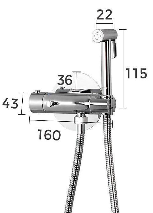 купить Смеситель для биде Gappo G7290 Chrome с термостатом (встроенное биде) в Кишинёве 