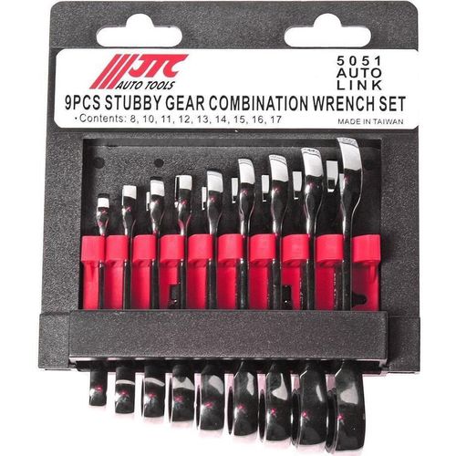 купить Ключ гаечный JTC JTC-5051 ключи комбинированные с трещоткой 8-17 мм. укороченных 9 предм. в Кишинёве 