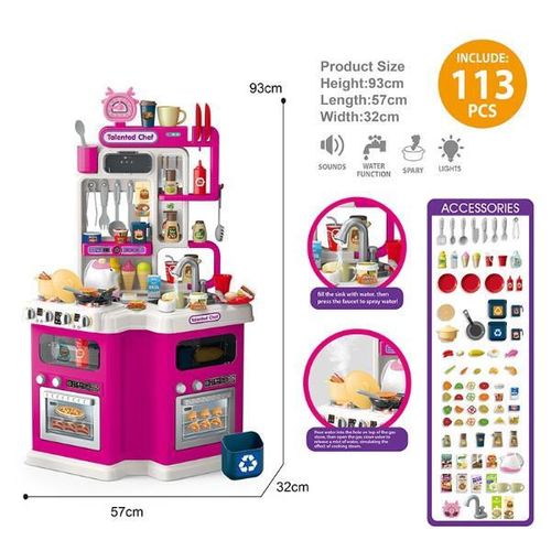 cumpără Bucătărie și veselă de jucărie Essa 922-181 Set de joacă Mica gospodină, 113elem, roz în Chișinău 
