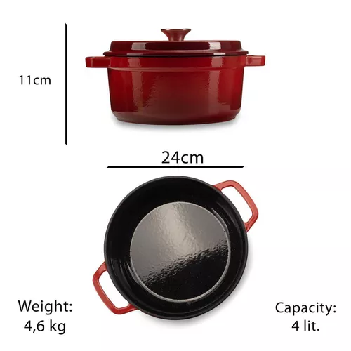 купить Кастрюля Hausberg HB-H744 fonta emailata 24cm в Кишинёве 