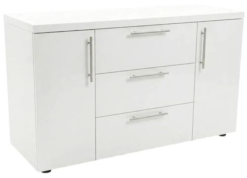 купить Комод Mashtab S12312 Madrid 3 sertare Alb Dublă (1200x430x800) в Кишинёве 