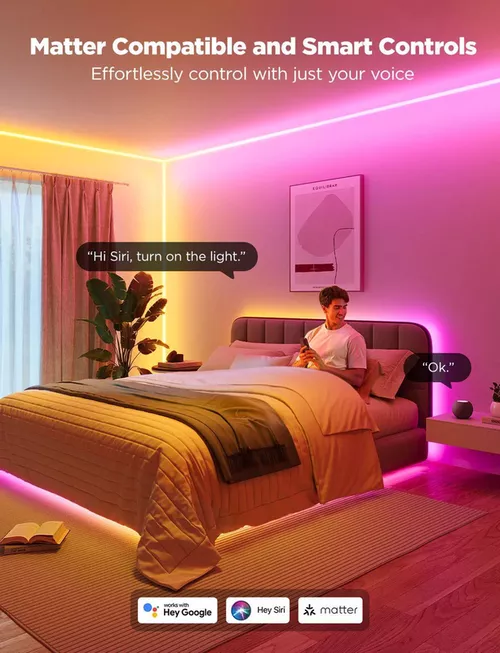 купить Лента LED Govee Light Strip Neon Rope Light for Wall Lining 5m (H66413D1) в Кишинёве 