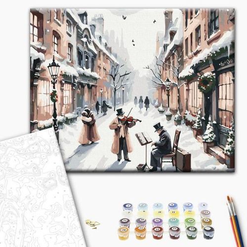 cumpără Tablou pe numere BrushMe BS53840FC 40х50cm (fără cutie) Melodia de Crăciun în Chișinău 