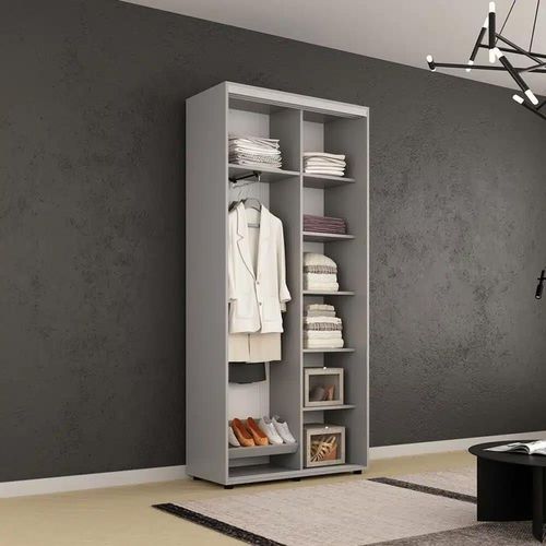 cumpără Dulap Mobildor-Lux Compact uși glisante PAL cu ornament linii (130x45x230H cm) Grey în Chișinău 
