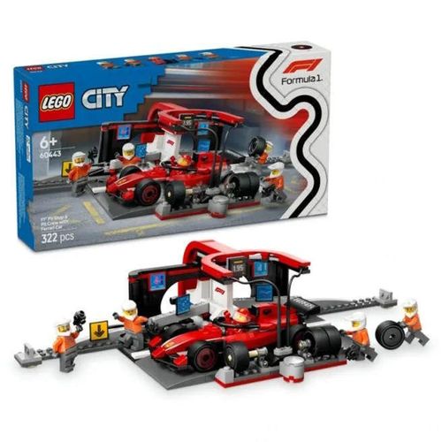 купить Конструктор Lego 60443 City F1 Pit Stop și echipa Pit Stop cu mașina Ferrari в Кишинёве 