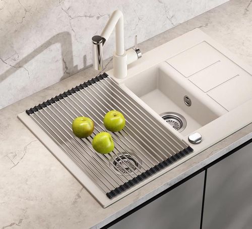 купить Сушка для посуды Helika-AquaSanita RM-3549 Stainless Steel + Silicone (Roll-Up Dish Drying Rack) в Кишинёве 