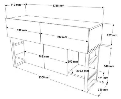 купить Тумба Trendy ML25-A 138x83x43cm в Кишинёве 