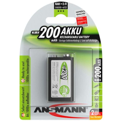 cumpără Acumulator Ansmann 5035342 maxE NiMH rechargeable battery 9V-Block E / 6F22 / 8.4V, 200mAh, 1 pack în Chișinău 