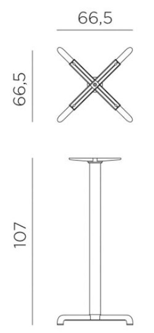 cumpără Masă Nardi Picior (baza) de masa aluminiu BASE CALICE ALU HIGH vern. bianco 52753.00.000 în Chișinău 