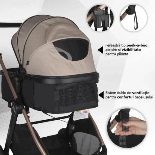 cumpără Сărucior pentru copii Coccolle Hapi Soley H2003 Carucior 3/1, Simply Taupe în Chișinău 